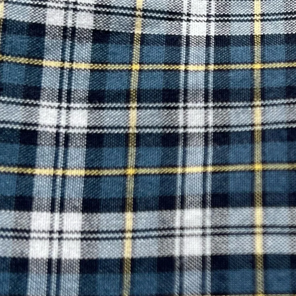 -Banana Republic Stretch Soft Slim Fit Blu/Blk/Gold Check Button-Down Mens Large